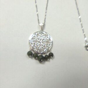 Irish Motif Silver Pendant with Chain